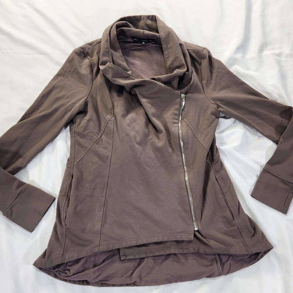 Cowl Neck Asymmetrical Zip Up Brown WHBM Jacket Size 10
Lot N - Picture 2 of 6